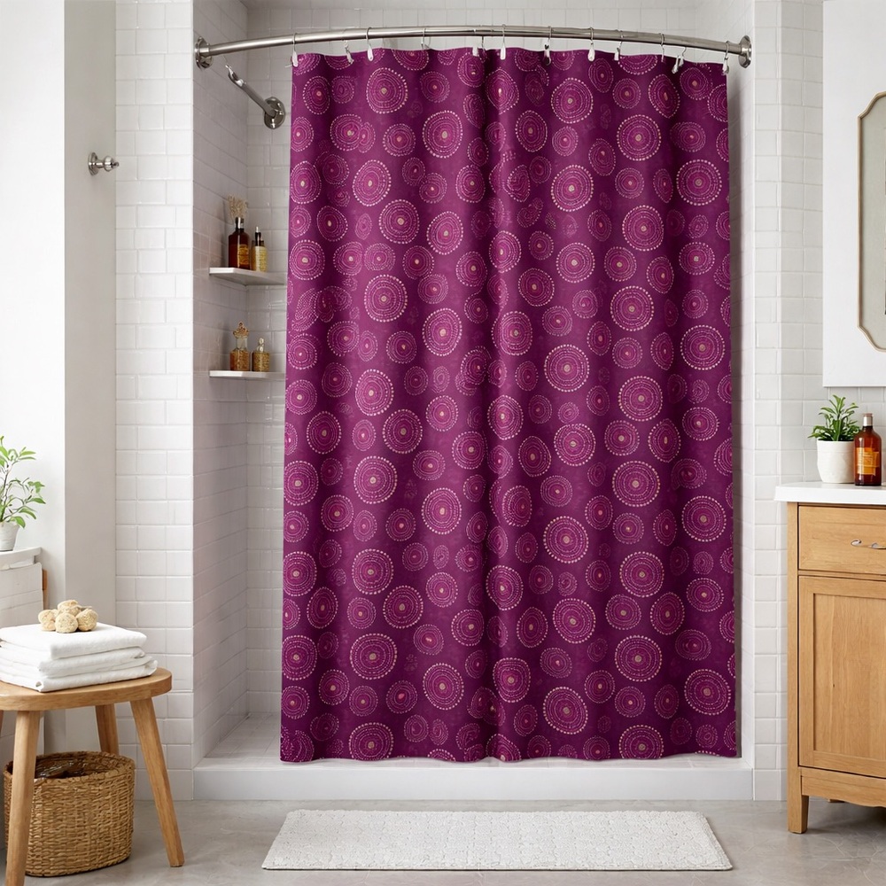 Purple Circular Pattern Shower Curtain - Home Bath #0301262